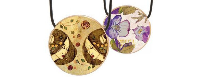 Naszyjnik porcelanowy "Dzikie Bratki"