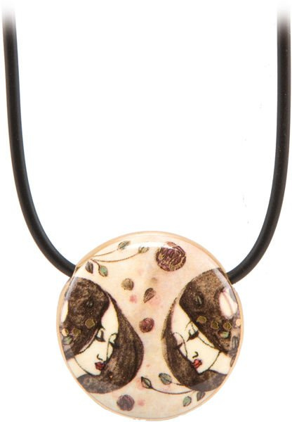 Naszyjnik porcelanowy "Dzikie Bratki"