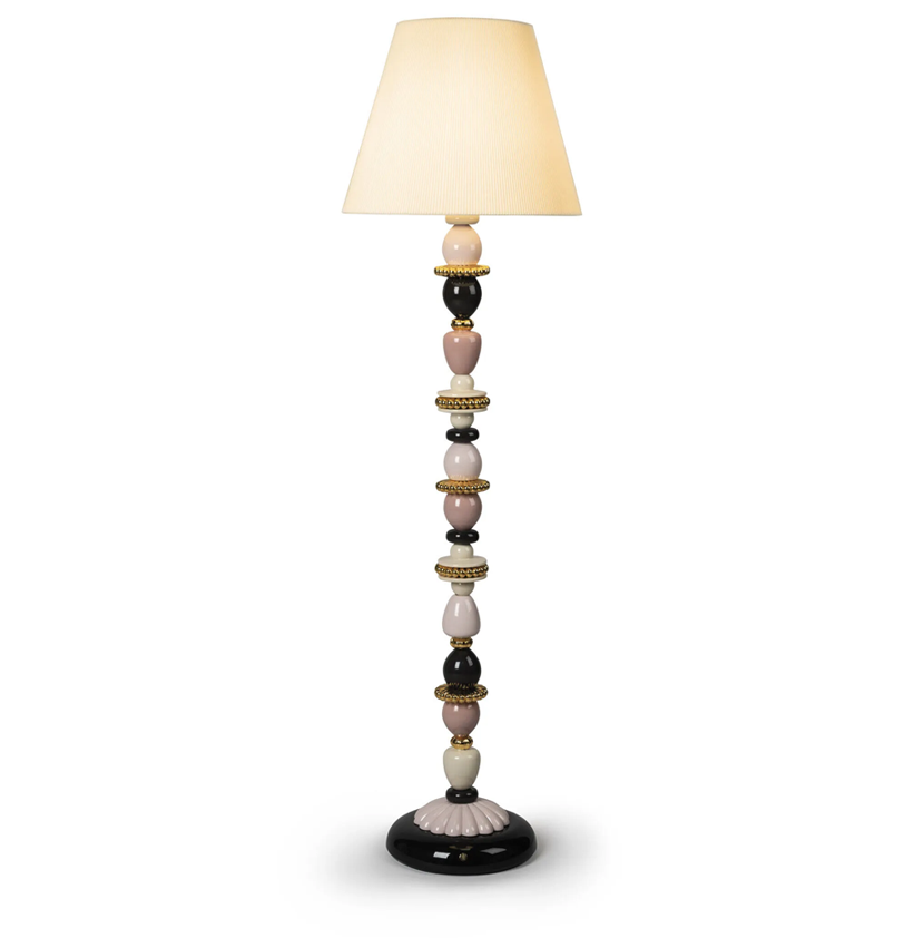Lampa podłogowa Firefly. Różowy i złoty