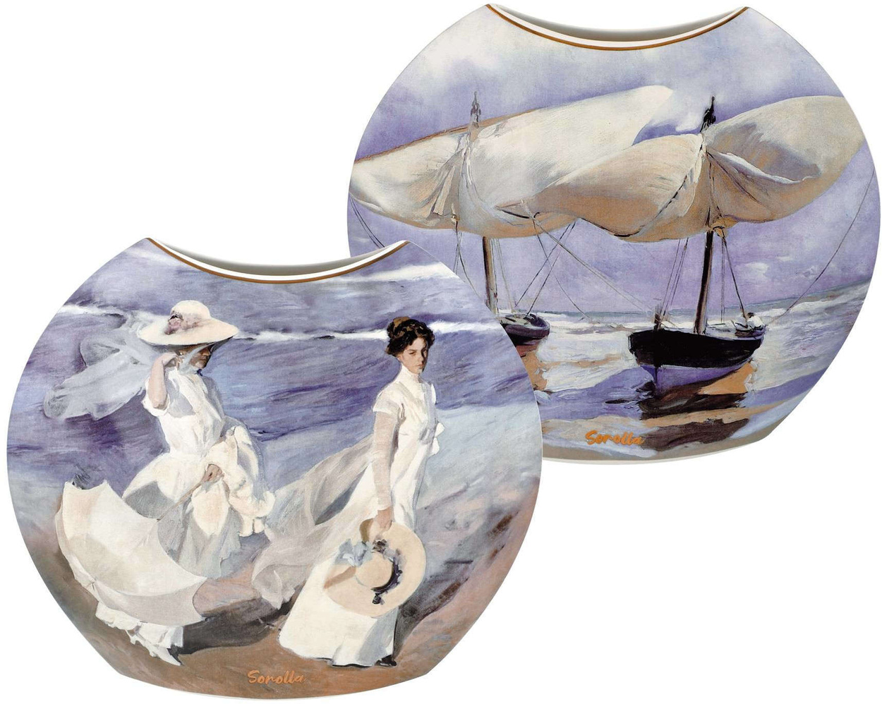 Wazon "Boats, Seashore"
