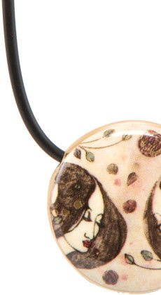 Naszyjnik porcelanowy "Dzikie Bratki"