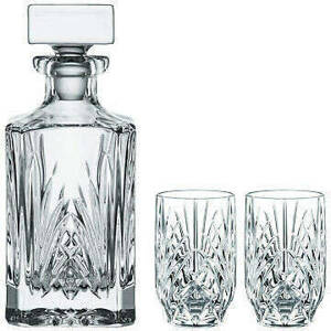 Kryształowy zestaw do whisky 3 el.