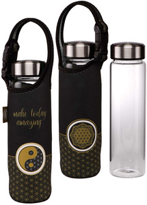 Szklana butelka "Yin Yang Black"