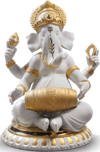 Figurka Ganesha z mridangą
