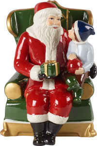 Figurka pozytywka św. Mikołaj na fotelu