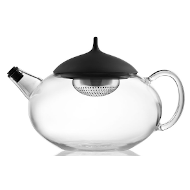 Szklany czajniczek na herbatę 1.0l, Czarny